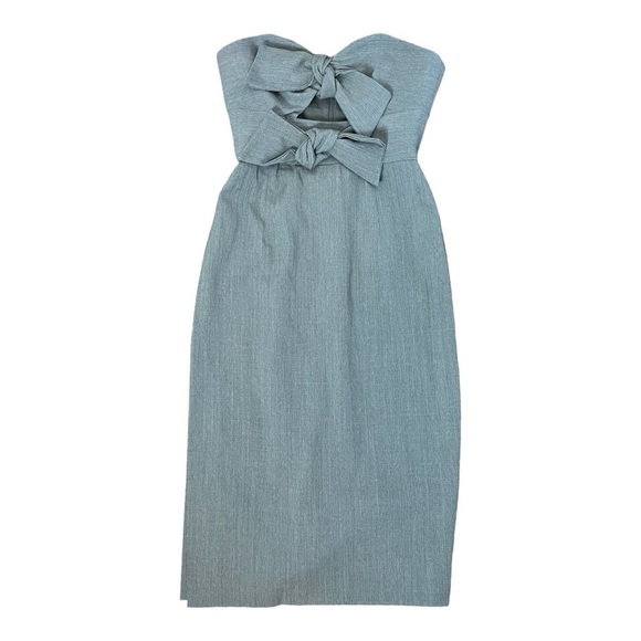 Milly Mackenzie Bow Dress Strapless Gray - Picture 2 of 8